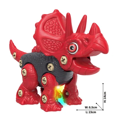 Viti costruzione Sound Light scorrevole Triceratops Educational prendere parte animali Giocattoli di assemblaggio Dinosaur modello bambini con attrezzi
