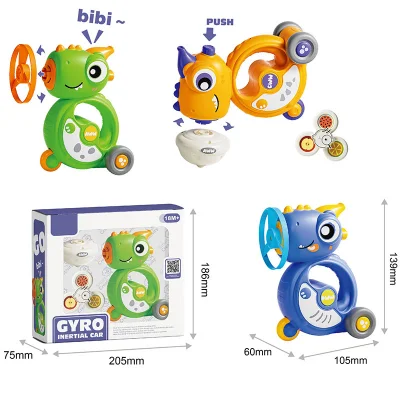 4 in 1 all&prime;aperto Flying Saucer Toys Dinosaur Inertial Car Con i giocattoli per bambini Whistle Spinner