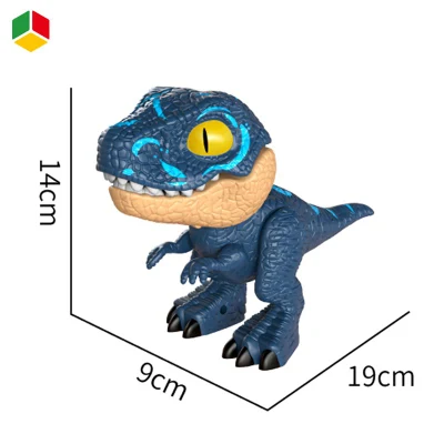 Qstoys Amazon Hot Kids Giocattoli Kindergarten plastica Blu Velociraptor Dinosaur Set di articoli da stationery con pinzetta a matita Ruler per Studente