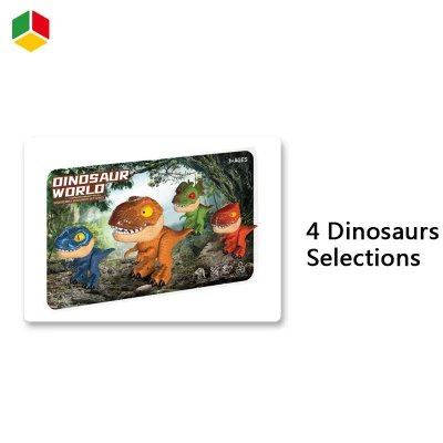 Qstoys Amazon Hot Kids Giocattoli Kindergarten plastica Blu Velociraptor Dinosaur Set di articoli da stationery con pinzetta a matita Ruler per Studente