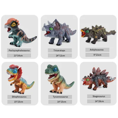 PVC Kids Education Toy Stretchy Set Dinosaurs Soft Toys gomma Dinosauro con suono