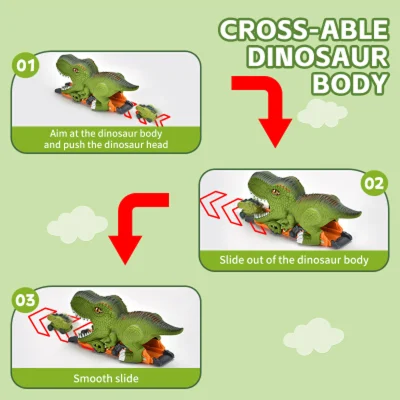 Animali Bambini Giocattoli Dinosauro forma Friction Power Car Bambini Giocattoli Veicolo piccolo fluenza realistico Rubble scorrevole Puzzle Tunnel Car Dinosaur Auto