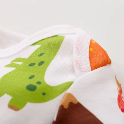 Manica collare rotondo cute Dinosaur vestiti da arrampicata su bambino stampati, vendita al dettaglio e all&prime;ingrosso.