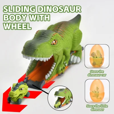 Animali Bambini Giocattoli Dinosauro forma Friction Power Car Bambini Giocattoli Veicolo piccolo fluenza realistico Rubble scorrevole Puzzle Tunnel Car Dinosaur Auto