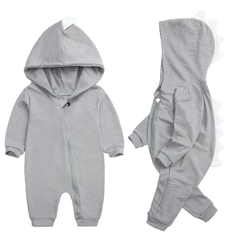 New Infant Dinosaur Hooded Cotton Romper Boys and Girls Baby Long Sleeve Climbing Clothes Baby Romper