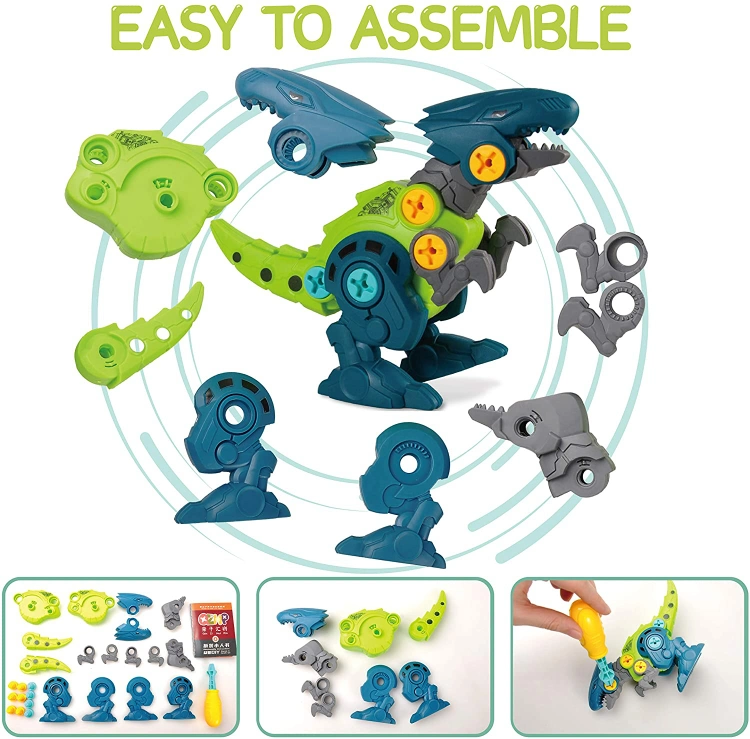Take Apart Dinosaur Puzzle Eggs and Screwdrivers Building Block Toys Hot Sale Educational Toy Dinosaurs for Kids