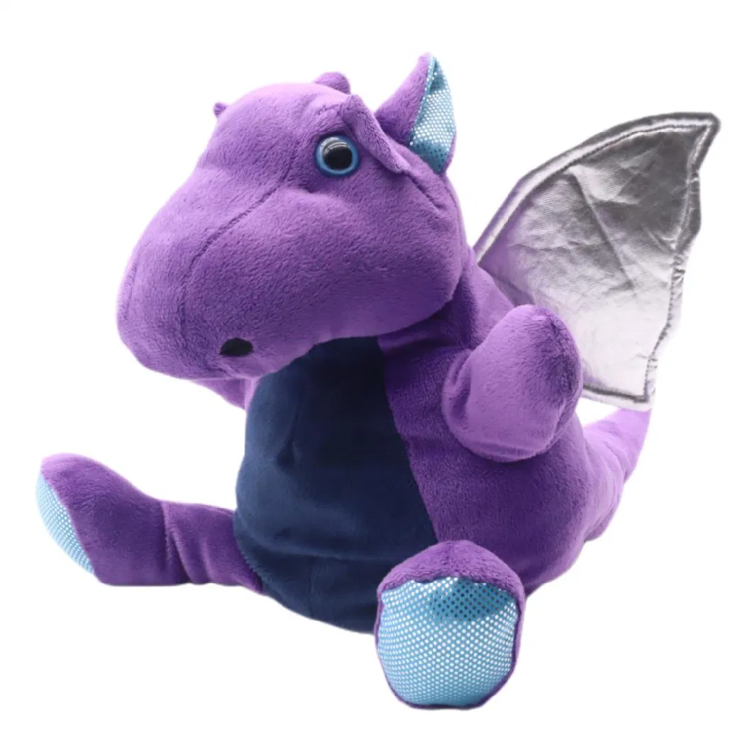 Custom Purple Dino Plush Toys Dragon Puppet 32cm (H) Plush Hand Puppet Soft Stuff Animal Dinosaur Kids Puppets in Jurassic Period