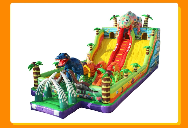 Factory Price Jurassic Dinosaur Outdoor Kids Toy Inflatable Bouncer Castle Slide for Sale