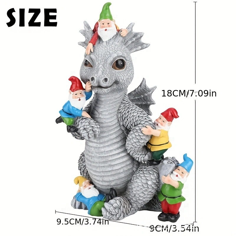 Outdoor Decoration Dinosaur Play Gnome Garden Statue Outdoor Statue Lawn Garden Decoration