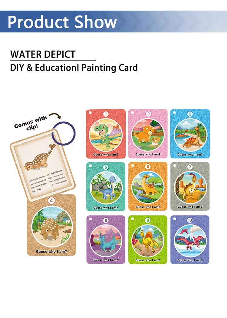 QS High Quality Dinosaur Painting Toy for Children Jurassic World Water Card Can Be Erasable Kids Gift