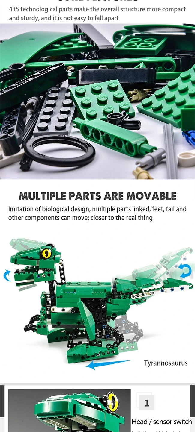 Building Block Bricks Sets Plastic Animatronics Large DIY Iq Puzzle Moc Creative Assembled Intelligence Construction Model Jurassic Dinosaur World Toy for Kids