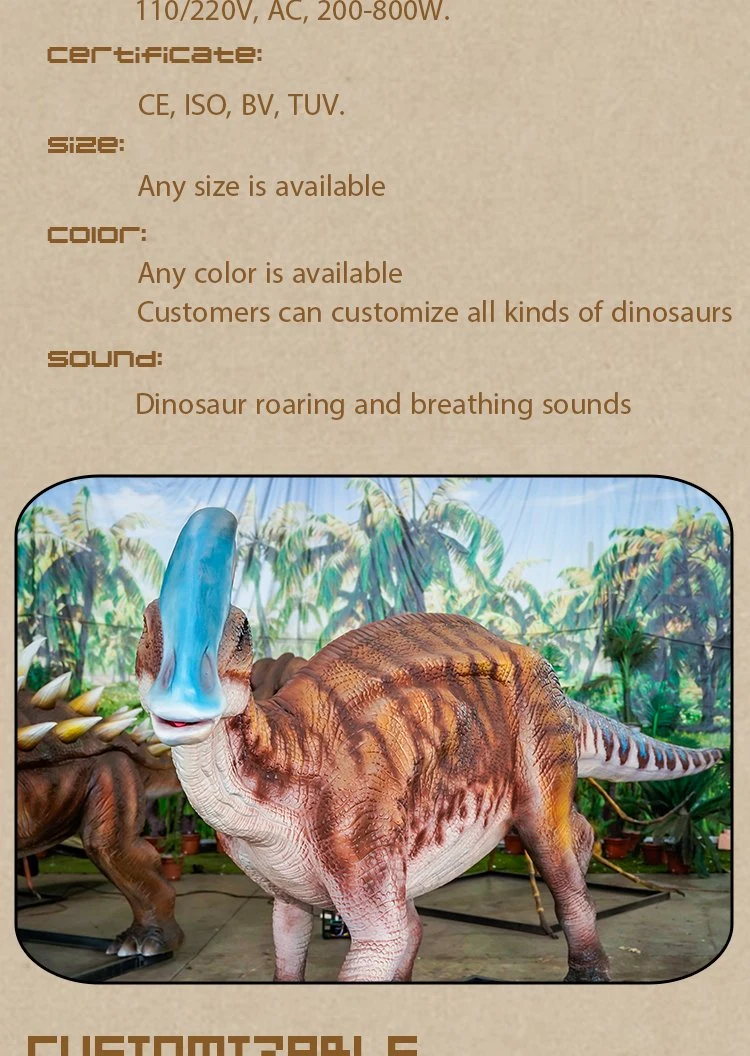 Animatronics Dinosaur Parasaurolophosaurus Jurassic World Decorations Realistic Robot Animatronic Dinosaur Amusement Park