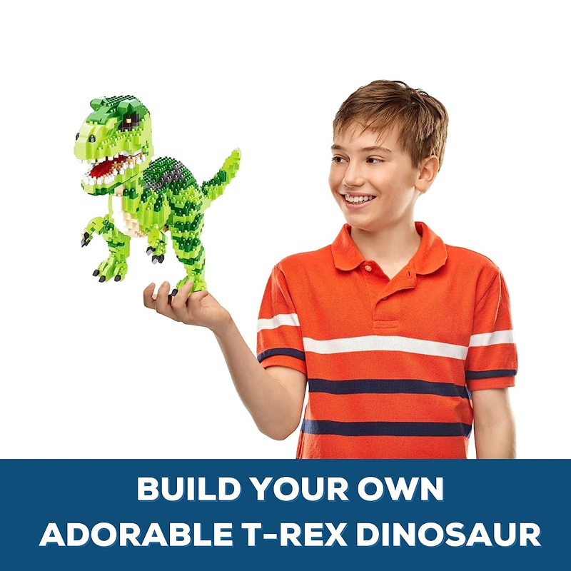 Jurassic Dinosaur Tyrannosaurus Rex Animal Monster 3D Model DIY Diamond Mini Building Blocks Toy Balody for Children