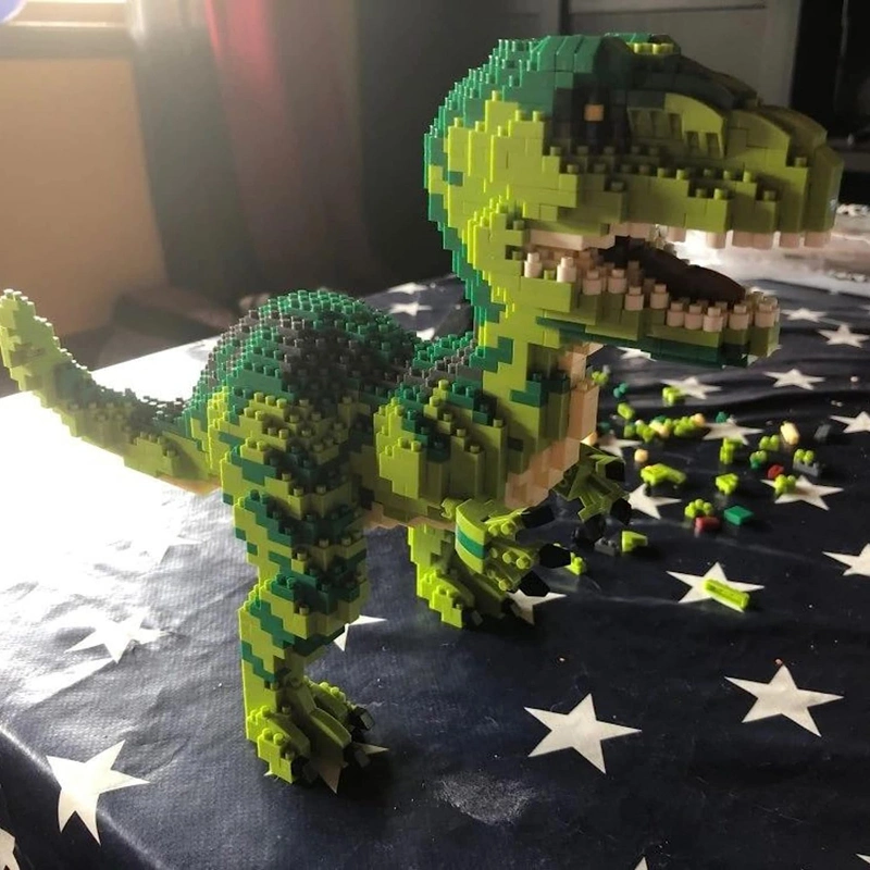 Jurassic Dinosaur Tyrannosaurus Rex Animal Monster 3D Model DIY Diamond Mini Building Blocks Toy Balody for Children