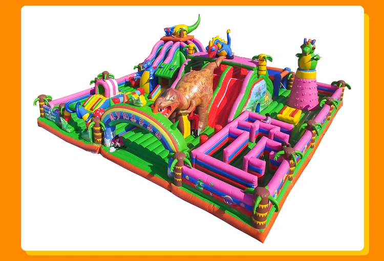 Factory Price Jurassic Dinosaur Outdoor Kids Toy Inflatable Bouncer Castle Slide for Sale