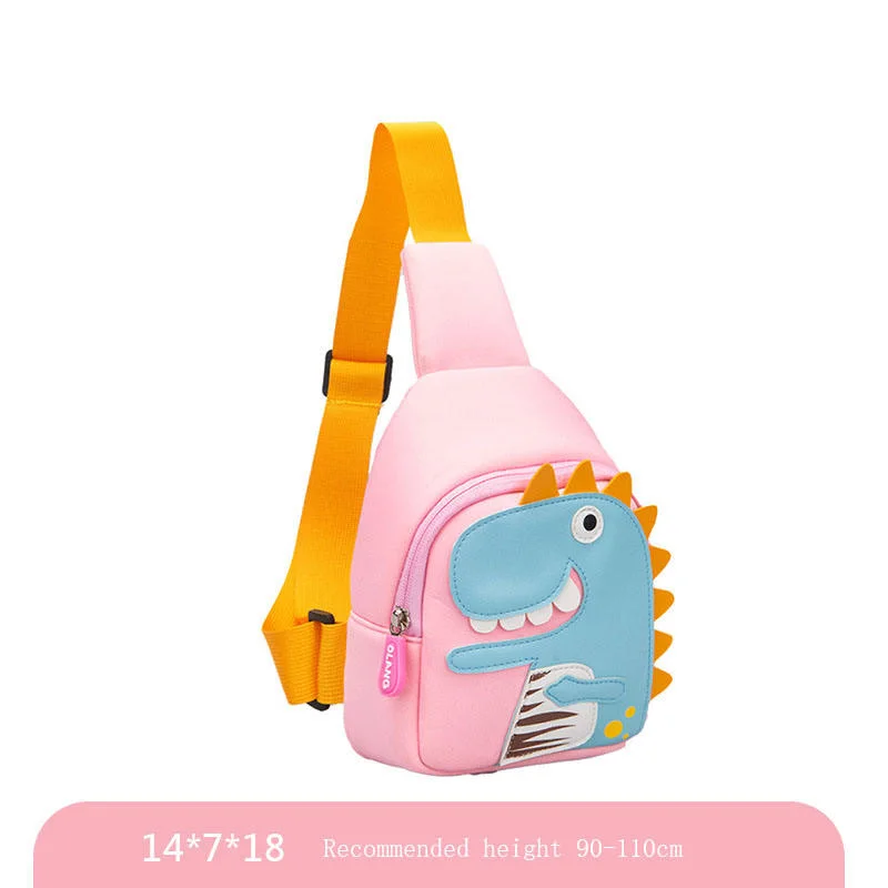 Trend Fashion Children&prime;s School Bag Cartoon Cute Dinosaur Baby Chest Bag