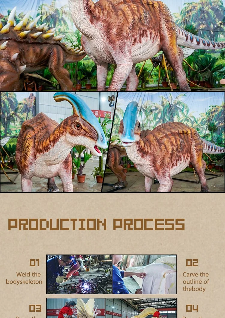 Animatronics Dinosaur Parasaurolophosaurus Jurassic World Decorations Realistic Robot Animatronic Dinosaur Amusement Park