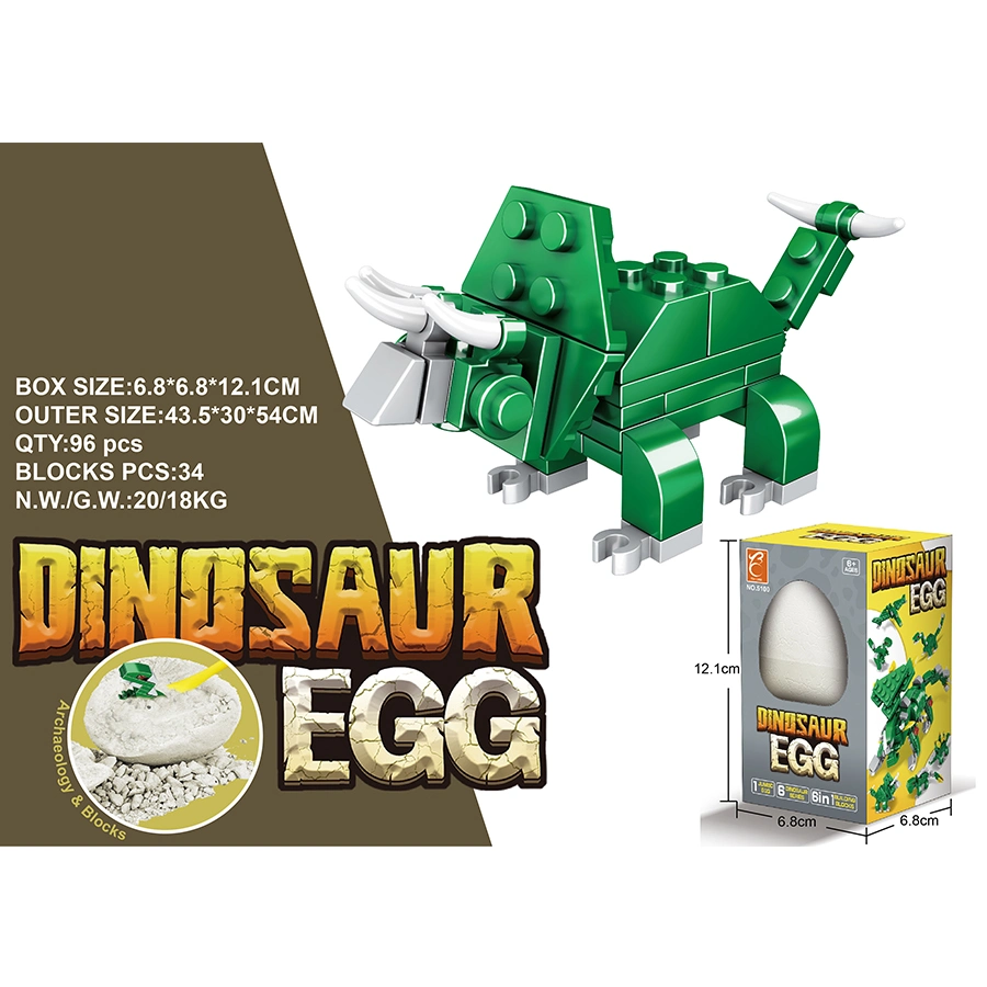 Our Factory Specializes in The Production of Educational Quality Toys Plaster Archaeological Building Blocks Dinosaur Eggs - Triceratops