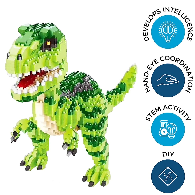 Jurassic Dinosaur Tyrannosaurus Rex Animal Monster 3D Model DIY Diamond Mini Building Blocks Toy Balody for Children