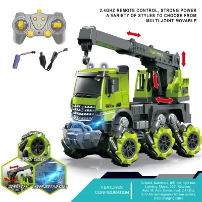 RC Trucks Drift off-Road 1: 14 Scale Dinosaur Monster Truck Construction Vehicle Tractor Digger Crane Radio Control Excavator Remote Control Car Toy