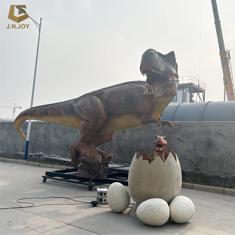 Ad01 Amusement Park Dinosaur T Rex with Baby Egg Animatronic Model