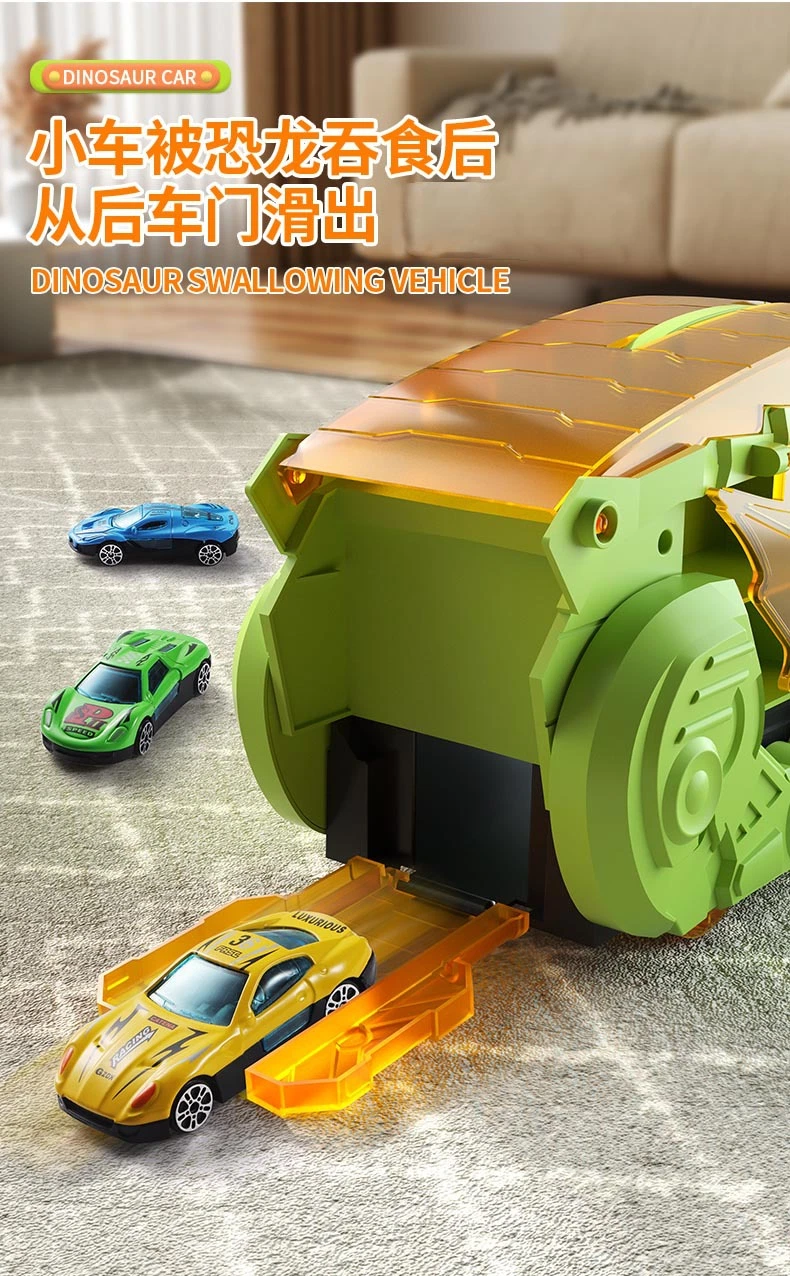 Dinosaur Truck Toys Indoor Storage Dinosaur Car with Diecast Model Car Plastic Dinosaur Swallowing Vehicle Children Toys