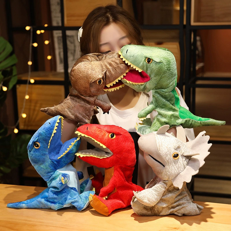 Wild Animal Stuffer Plush Simulate Dinosaur Spinosaurus Triceratops Plushie Kid Children Baby Gift Toy Dino Hand Puppets