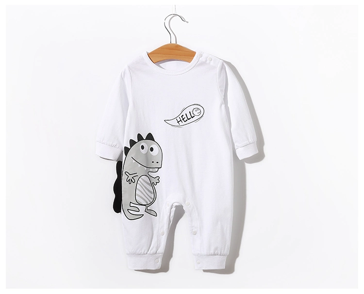 Newborn Baby Baby Spring and Autumn Lovely Dinosaur Pattern Baby Cotton Romper Clothes