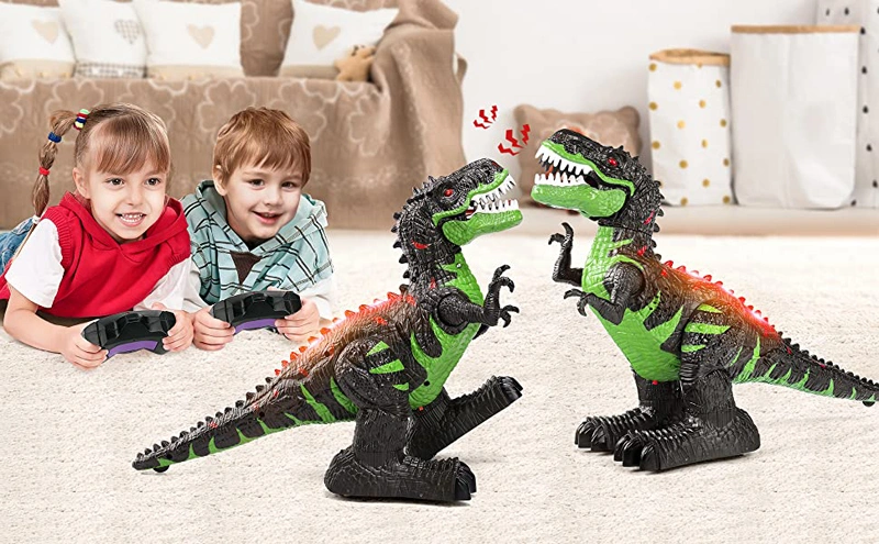 2.4G 8 Channel Remote Control Simulation Dinosaurs T-Rex Toys Electric Walking Robot Dinosaur with LED Lights &amp; Sounds for Boys Gifts