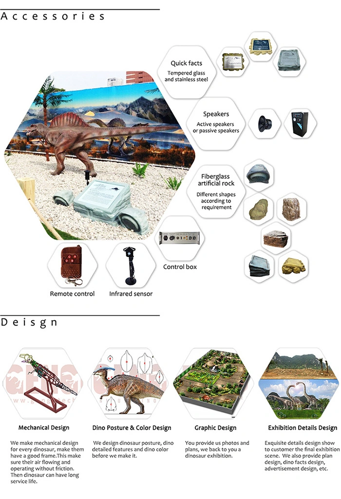 Outdoor Playground High Simulation Artificial 3D Dinosaur Models