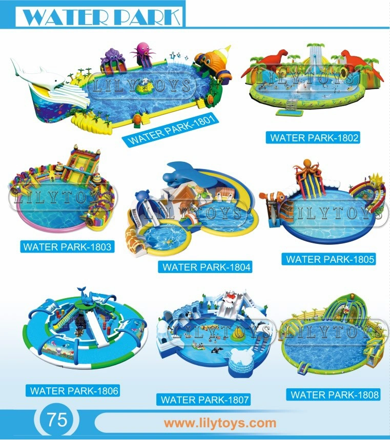 Giant Inflatable Dinosaur Water Park on Land for Kids Inflatable Ground Water Park with Pool