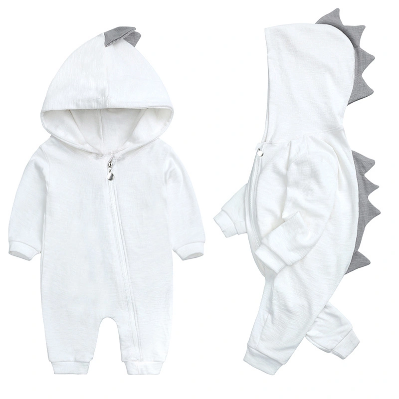 New Infant Dinosaur Hooded Cotton Romper Boys and Girls Baby Long Sleeve Climbing Clothes Baby Romper