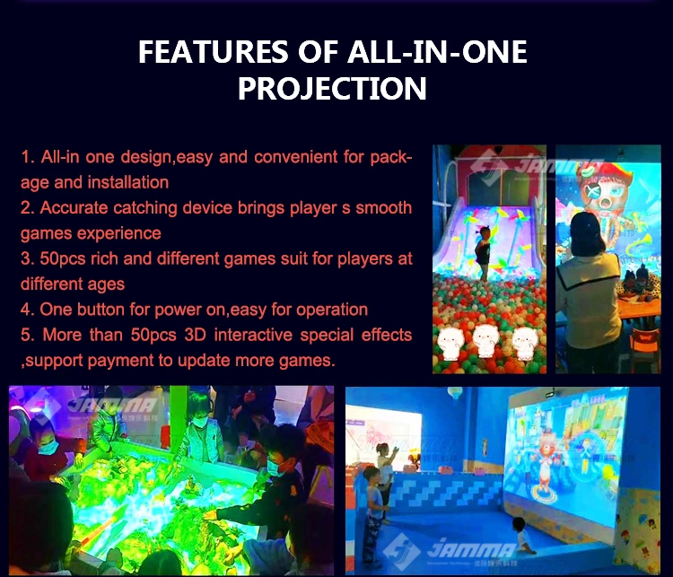 Kids Playground All in One Interactive Projection Wall Projection Game Wall Interactive Projection for Kids Game Park