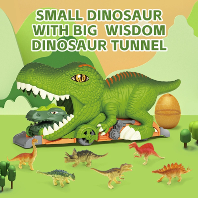 Animal Children Toys Dinosaur Shape Friction Power Car Kids Toy Vehicle Small Fluency Realistic Rubble Sliding Puzzle Tunnel Car Dinosaur Car