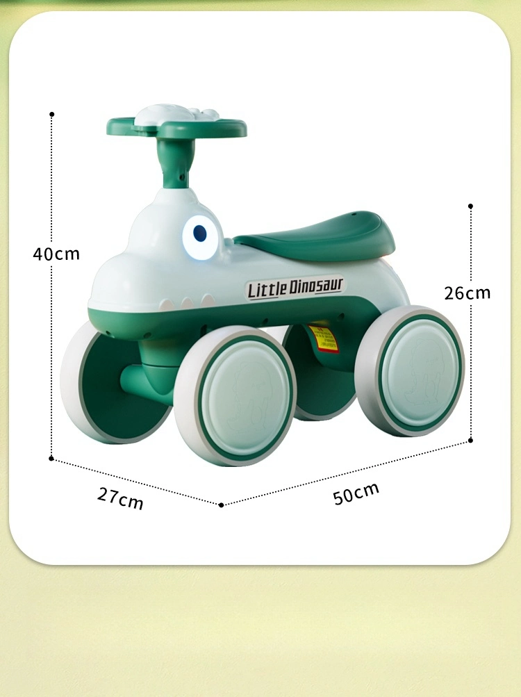 Cartoon Dinosaur Four-Wheel Balance Car Anti-Rollover Walker Mother-and-Baby Scooter Manufacturers