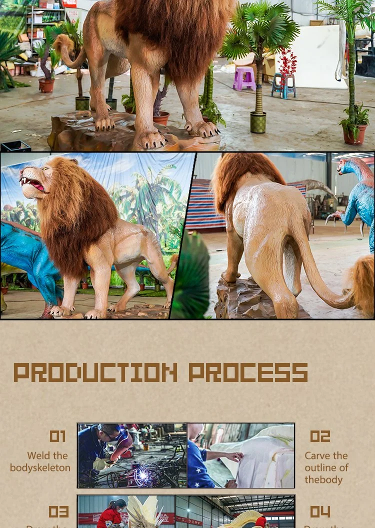 Professional Animatronics Lion Manufacturer Big Lion Toys Park Design Animatronics Outdoor Lion Life Size