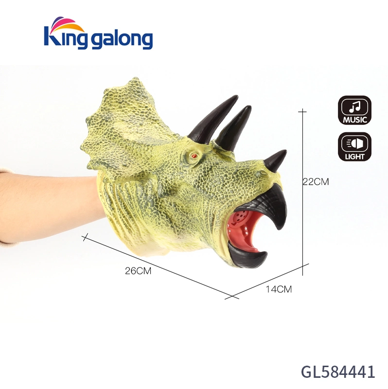 Dinosaur Hand Gloves Puppets Sterrholophus Marsh Movable Mouth Realistic Role-Play Toys Triceratops Hand Puppets