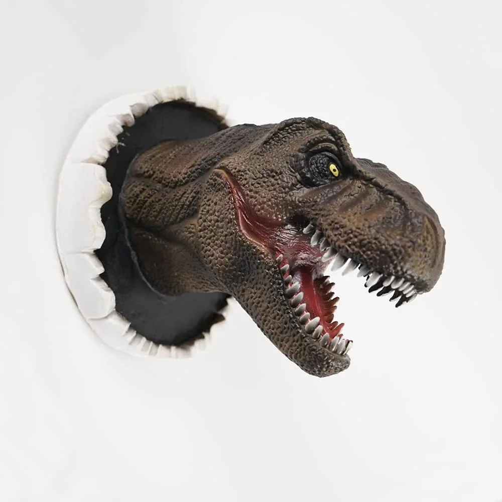 Dinosaur Head Wall Mounted Home Decor Statue