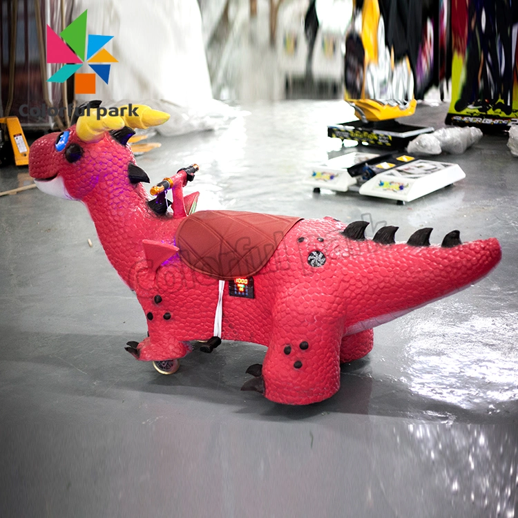 2022 Red Animatronic Dinosaur Ride Car for Kid Amusement Park