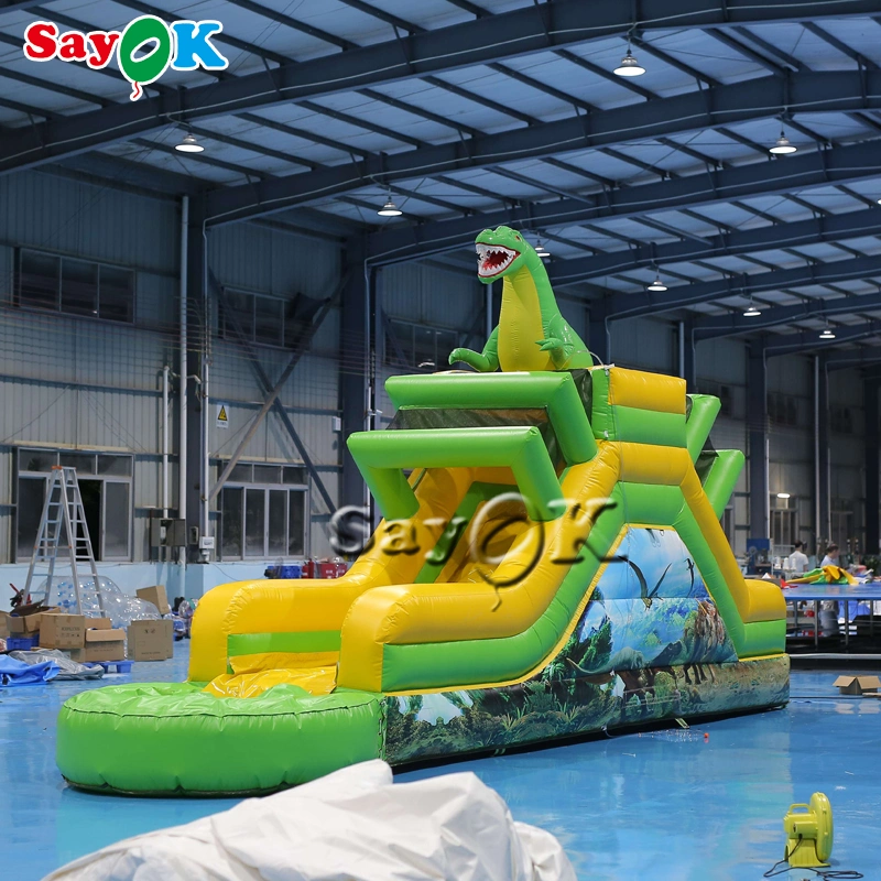 Wild Animals Theme Dinosaur Splash Inflatable Water Slide Inflatable Bouncer Bouncy Jumping Castle Bounce House Combo with Slide for Sale