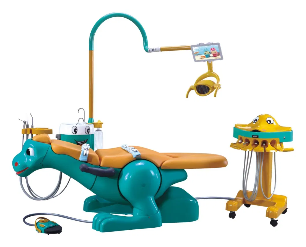 Hochey Medical Ready to Ship Cheap Children Dental Unit Hot Sale Cute Cartoon Dinosaur Kids Dental Chair