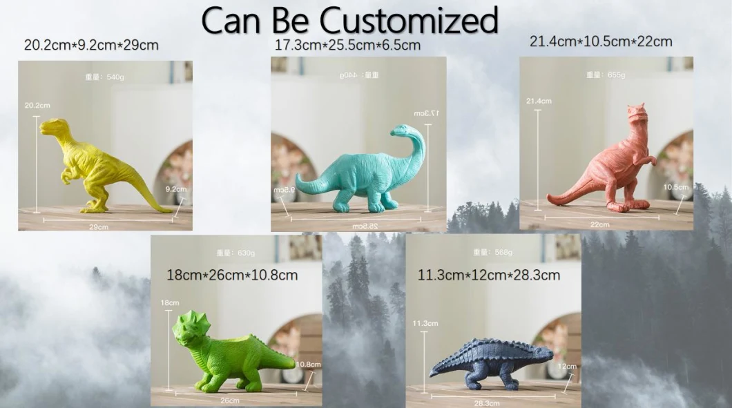 Animal Crafts Gifts Creative Christmas Cartoon Resin Dinosaur World Outdoor Garden Decoration