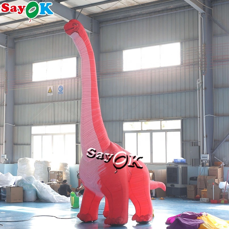 Christmas Yard Inflatable Pink Dinosaur for Decoration Outdoor Giant Custom Advertising Inflatable Design Cartoon Animal Mascot Models