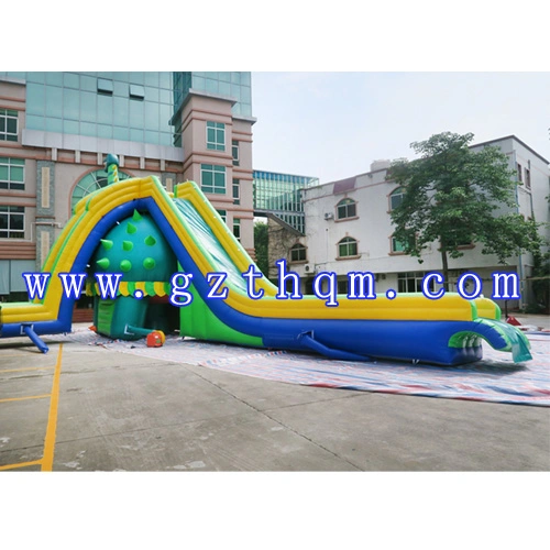 14X8X7m Giant Outdoor Dinosaur Inflatable Water Slide