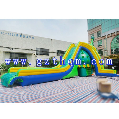 14X8X7m Giant Outdoor Dinosaur Inflatable Water Slide