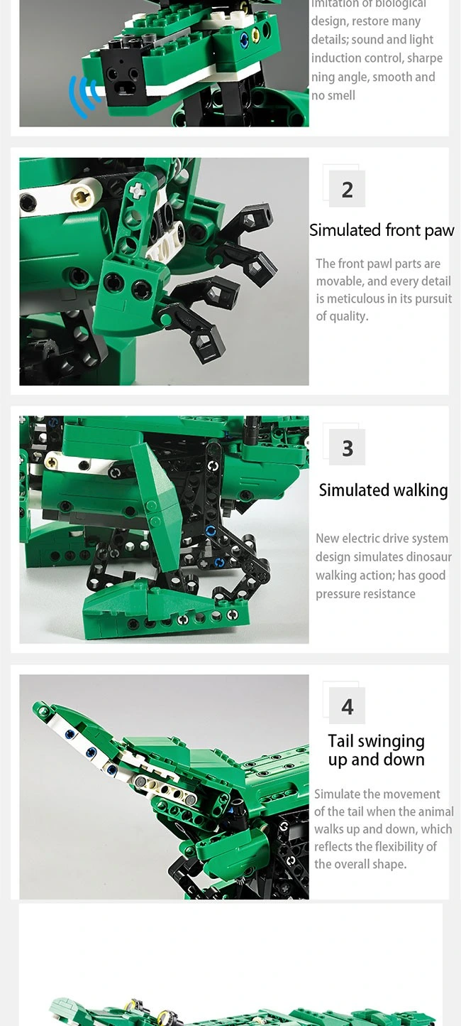 Building Block Bricks Sets Plastic Animatronics Large DIY Iq Puzzle Moc Creative Assembled Intelligence Construction Model Jurassic Dinosaur World Toy for Kids