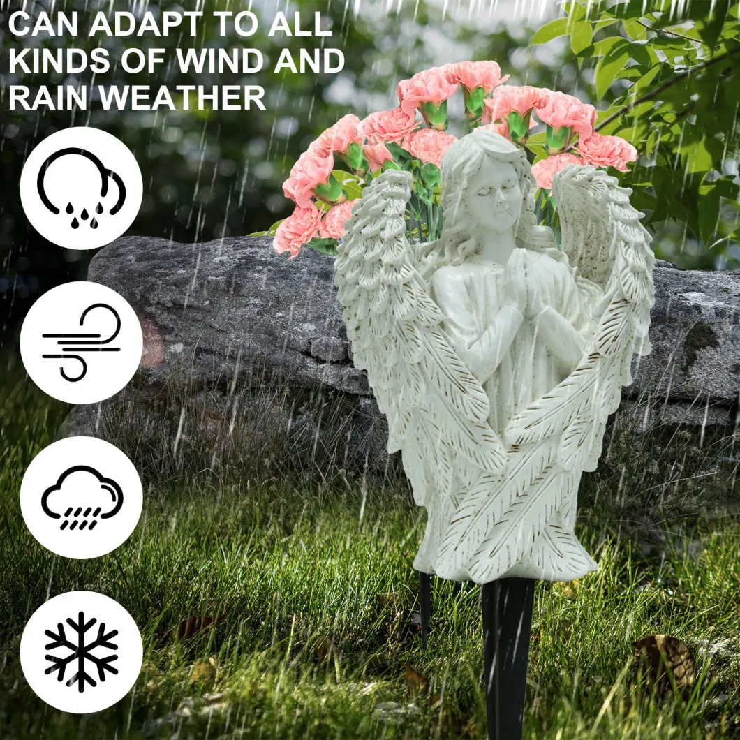 White Angel Flower Pot Resin Crafts Outdoor Garden Patio Lawn Decoration