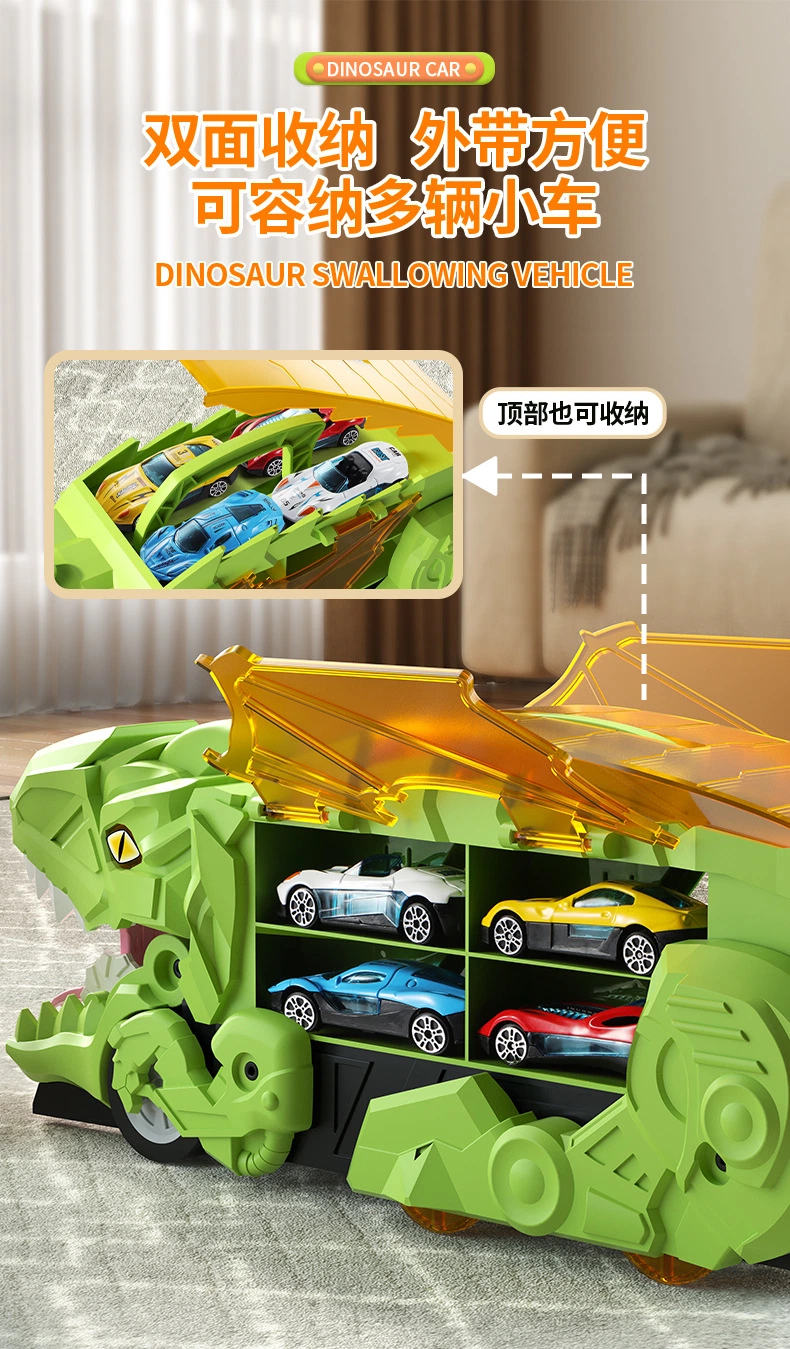 Dinosaur Truck Toys Indoor Storage Dinosaur Car with Diecast Model Car Plastic Dinosaur Swallowing Vehicle Children Toys