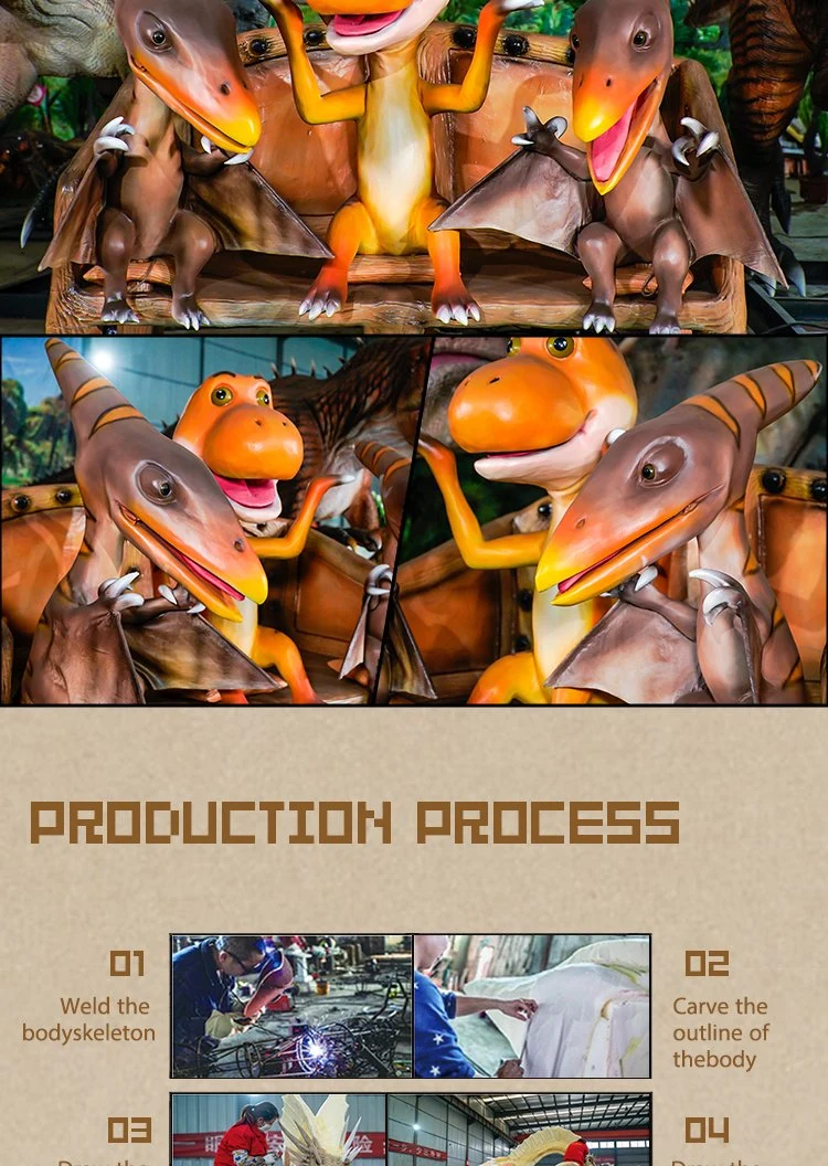 Pterosaurus Theme Park Dinosaur Indoor Commercial Amusement Park Animation Dinosaur High Quality Exclusive Customization