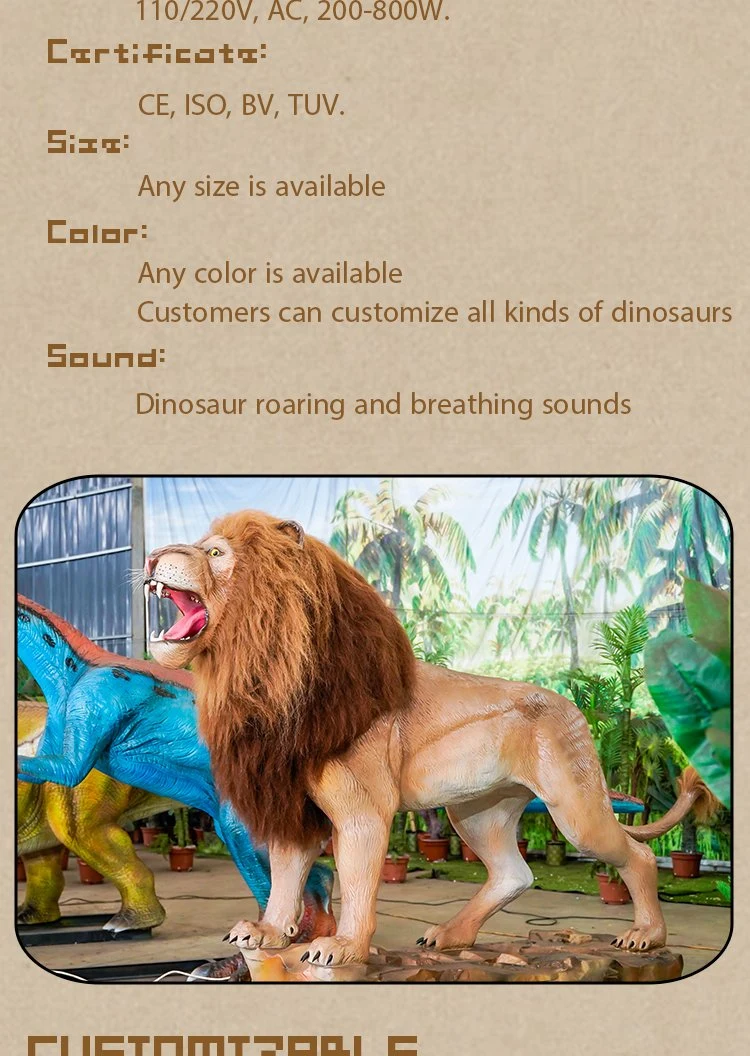 Professional Animatronics Lion Manufacturer Big Lion Toys Park Design Animatronics Outdoor Lion Life Size